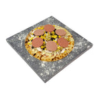 Pizza Baking Stone - Square. Multi-Purpose Lava Stone for Oven & BBQ. Serving Stone.