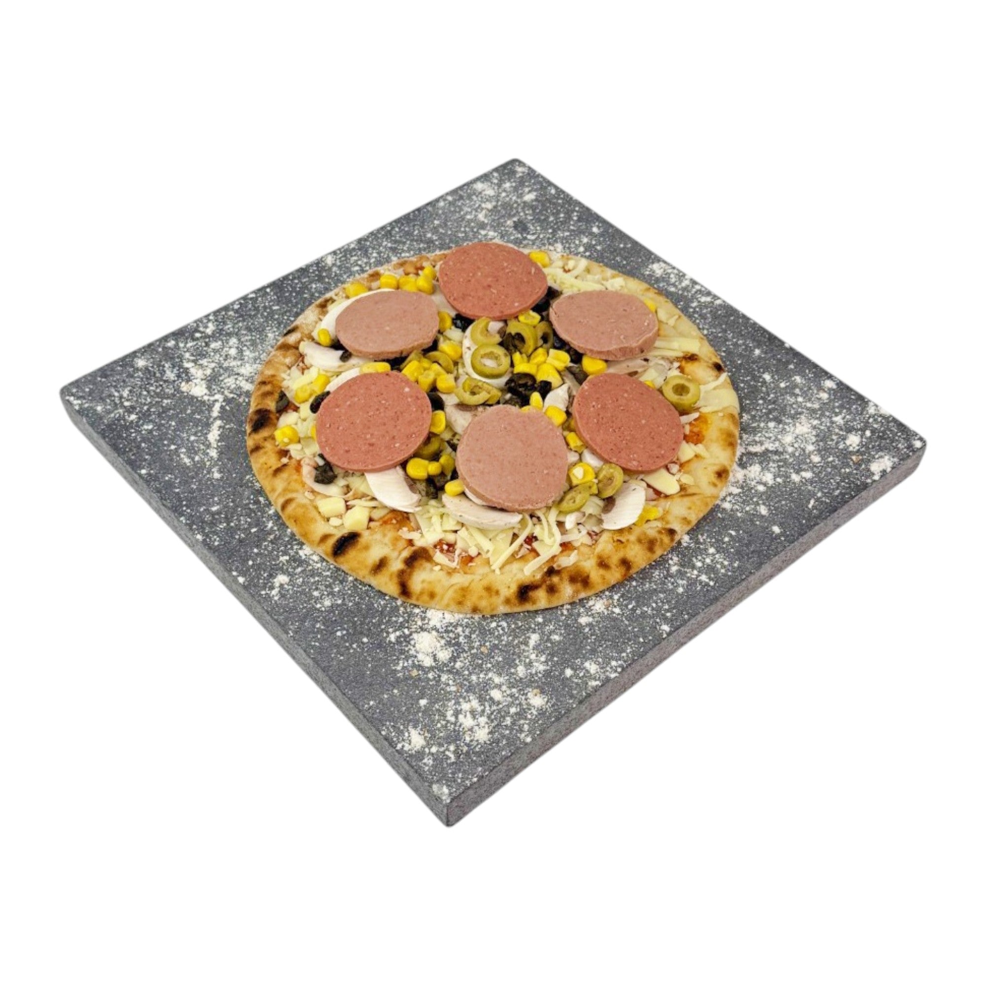Pizza Baking Stone - Square. Multi-Purpose Lava Stone for Oven & BBQ. Serving Stone.