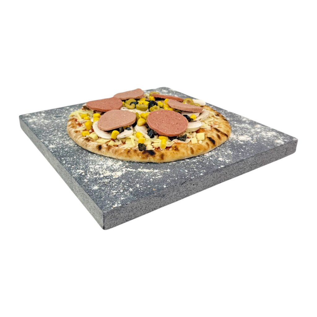 Pizza Baking Stone - Square. Multi-Purpose Lava Stone for Oven & BBQ. Serving Stone.