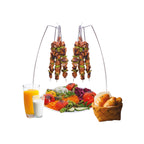 Hanging Skewer Set 2-Pack Kebab Stand with 10 Stainless Steel Skewers for Meat, Chicken & Veg