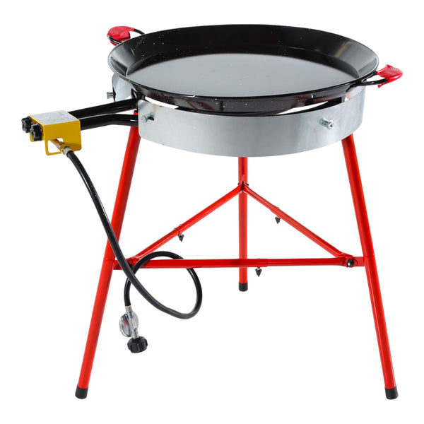 Paella Cooking Set. 20 Servings (60cm, 24 inch) Paella Pan & Gas Burner & Tripod Stand Full Kit.