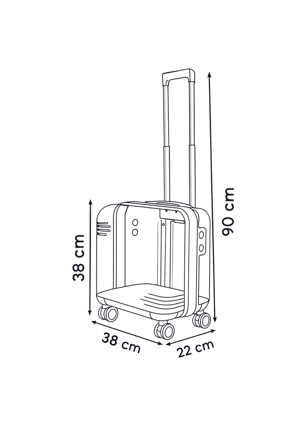 Pet Travel Luggage – Transparent Design with Smooth 360° Wheels for Dogs & Cats
