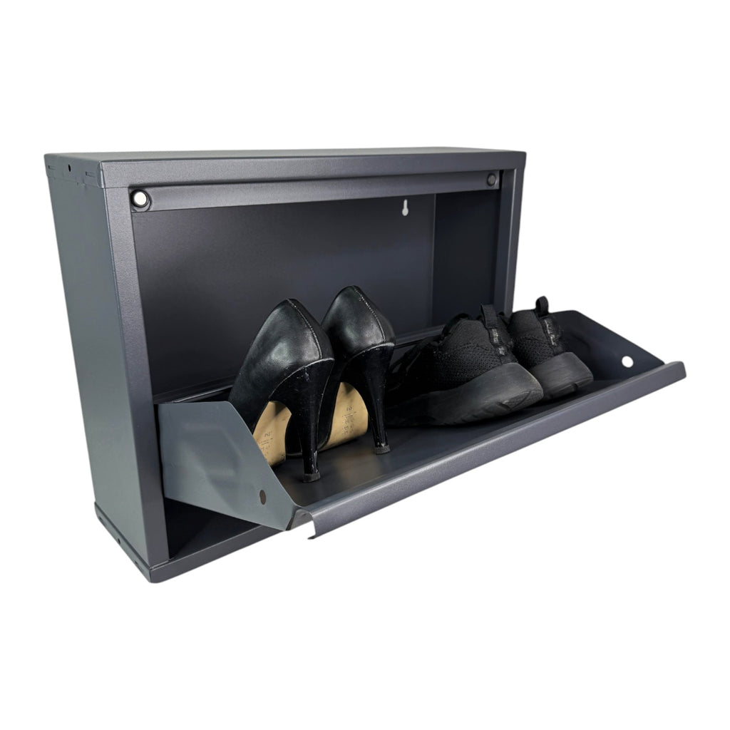 Slimline Metal Shoe Cabinet Anthracite – Modern, Space-Saving Storage Solution