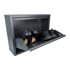 Slimline Metal Shoe Cabinet Anthracite – Modern, Space-Saving Storage Solution