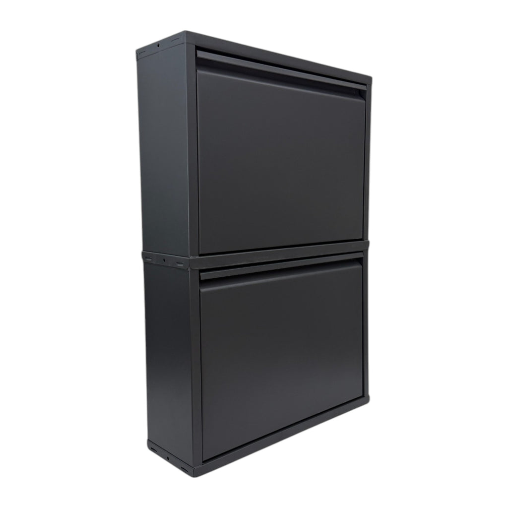 Slimline Metal Shoe Cabinet Anthracite – Modern, Space-Saving Storage Solution