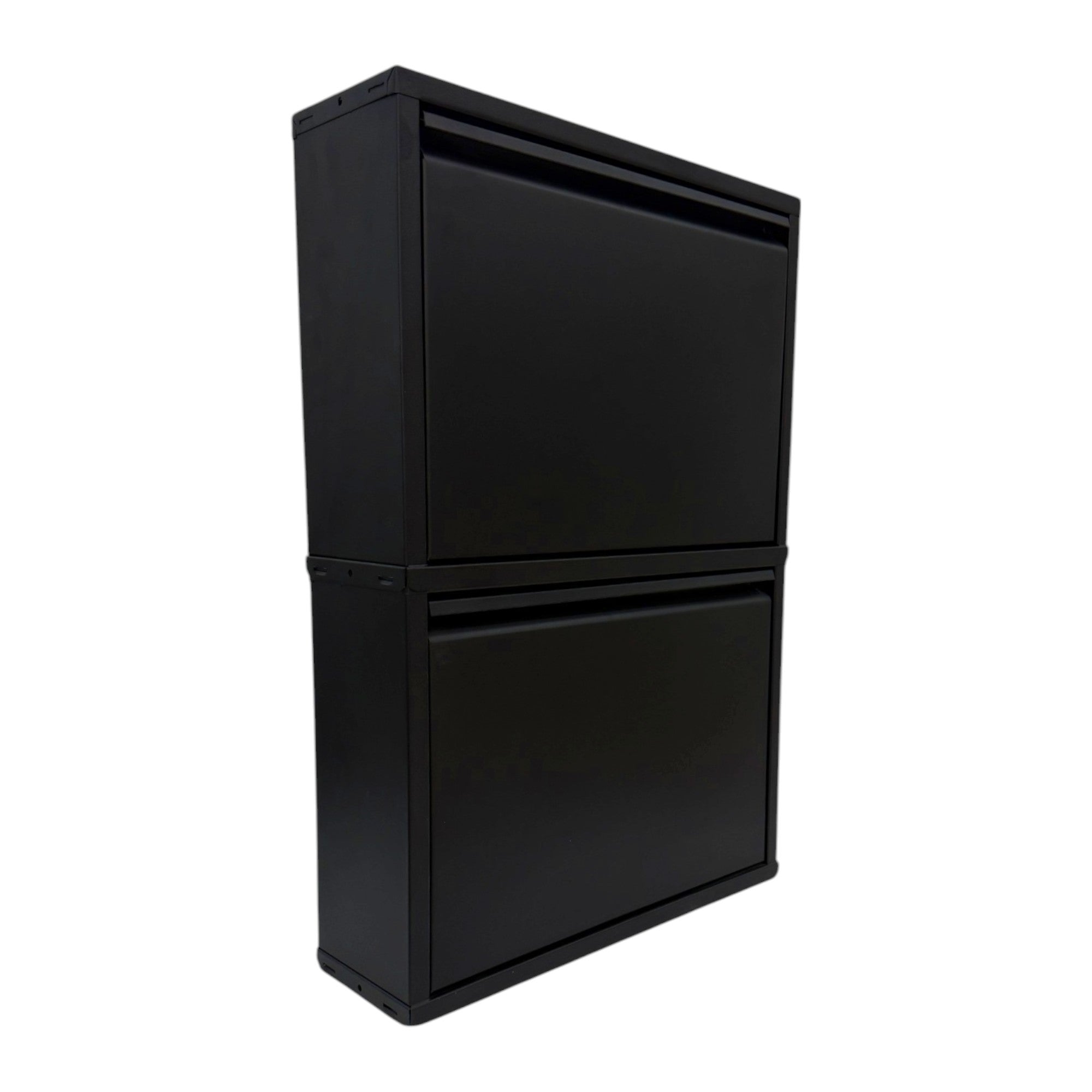 Slimline Metal Shoe Cabinet Black – Modern, Space-Saving Storage Solution