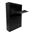 Slimline Metal Shoe Cabinet Black – Modern, Space-Saving Storage Solution