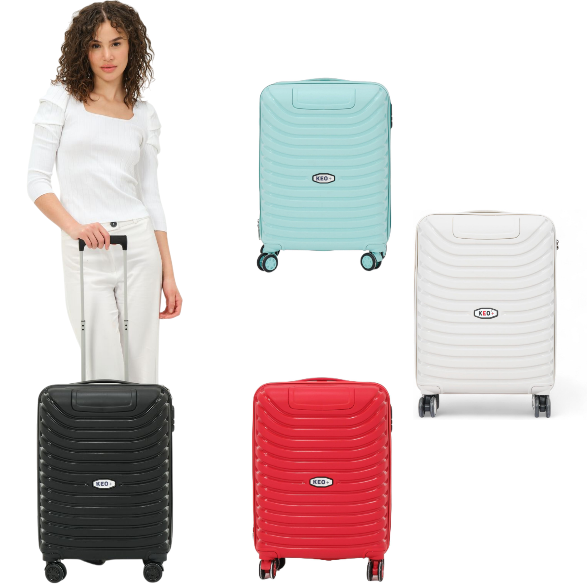 20” Lightweight Cabin Luggage – PP Hard Case with Spinner Wheels & Secure Lock