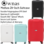 24” Medium Hardshell Luggage – Lightweight Polypropylene Suitcase with 4 Spinner Wheels & Lock