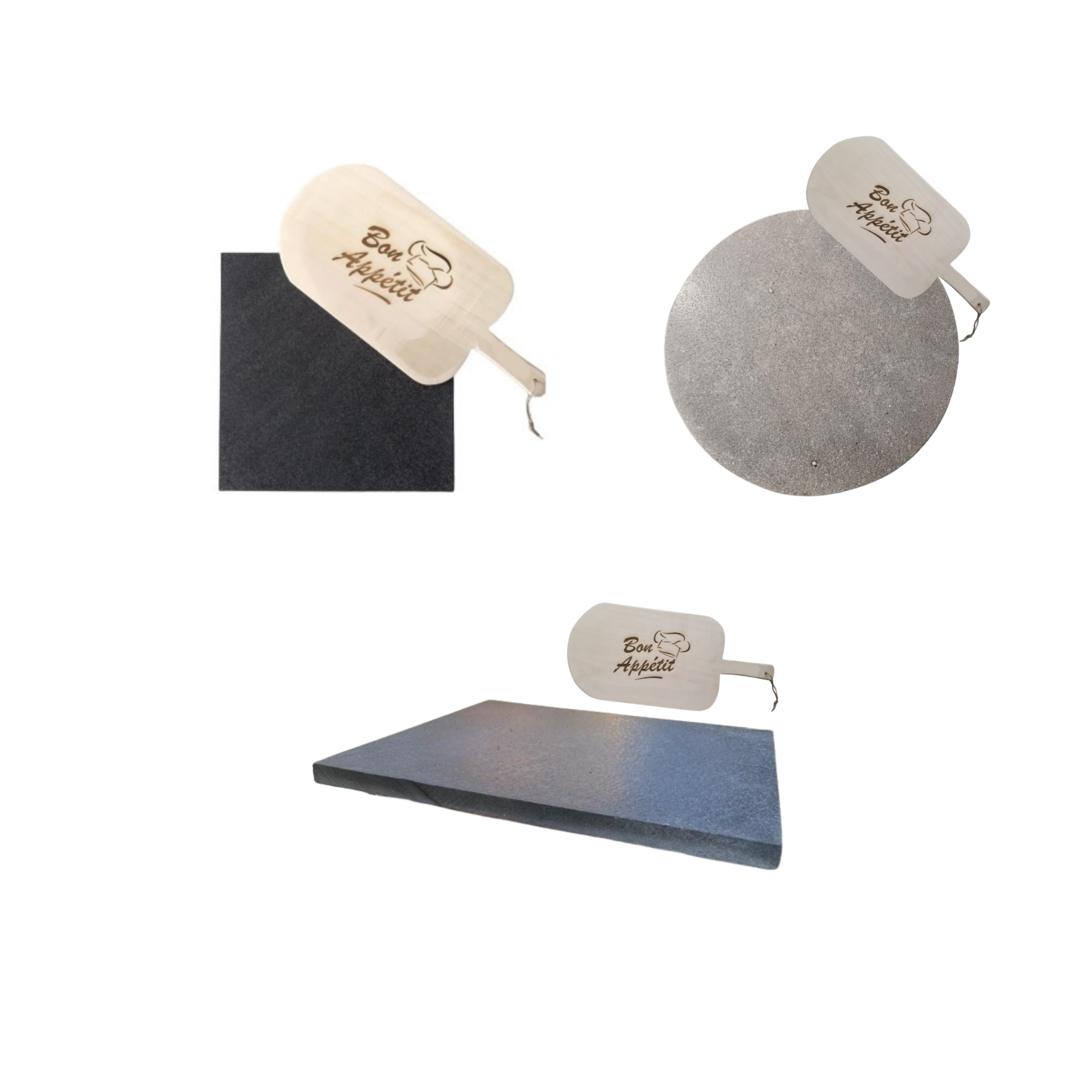 Pizza Baking Stone with Wooden Peel – Multi-Purpose Lava Stone for Oven & BBQ