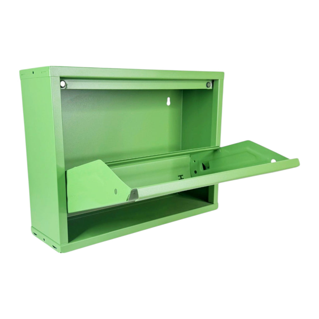 Slimline Metal Shoe Cabinet Green – Modern, Space-Saving Storage Solution