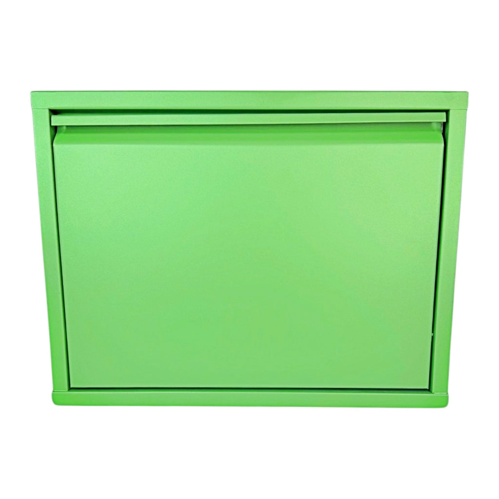 Slimline Metal Shoe Cabinet Green – Modern, Space-Saving Storage Solution