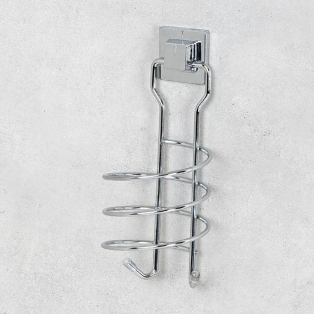 Wall-Mounted Hair Dryer Holder – Spiral Rack with Adhesive, No Drilling Needed