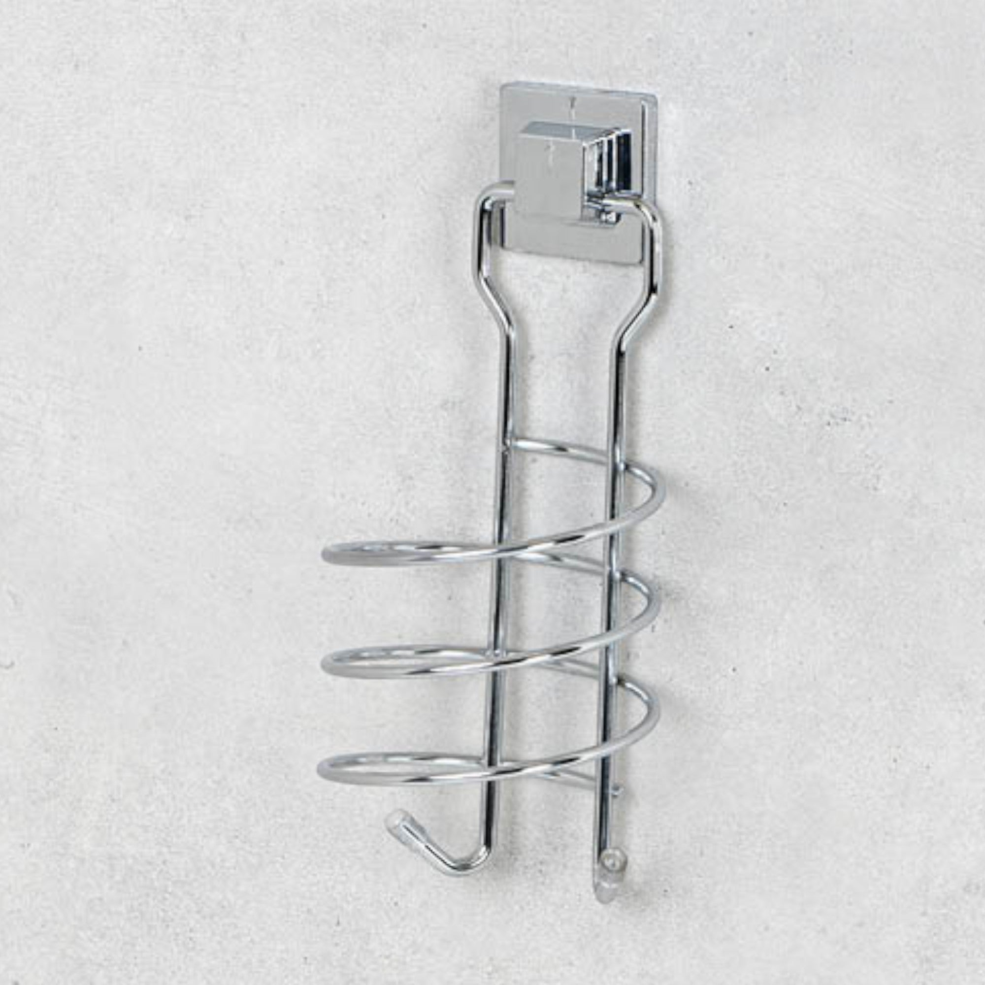 Wall-Mounted Hair Dryer Holder – Spiral Rack with Adhesive, No Drilling Needed