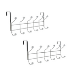 Metal Over Door Hanger Set of 2 – 24 Hooks Heavy-Duty Clothes & Coat Hanging Rack for Bedroom, Bathroom & Office – No-Drill Door Storage Organiser