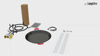 Paella Cooking Set. 20 Servings (60cm, 24") Paella Pan & Gas Burner & Tripod Stand Full Kit.