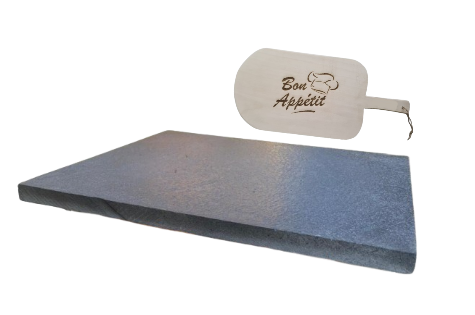 Pizza Baking Stone with Wooden Peel – Multi-Purpose Lava Stone for Oven & BBQ