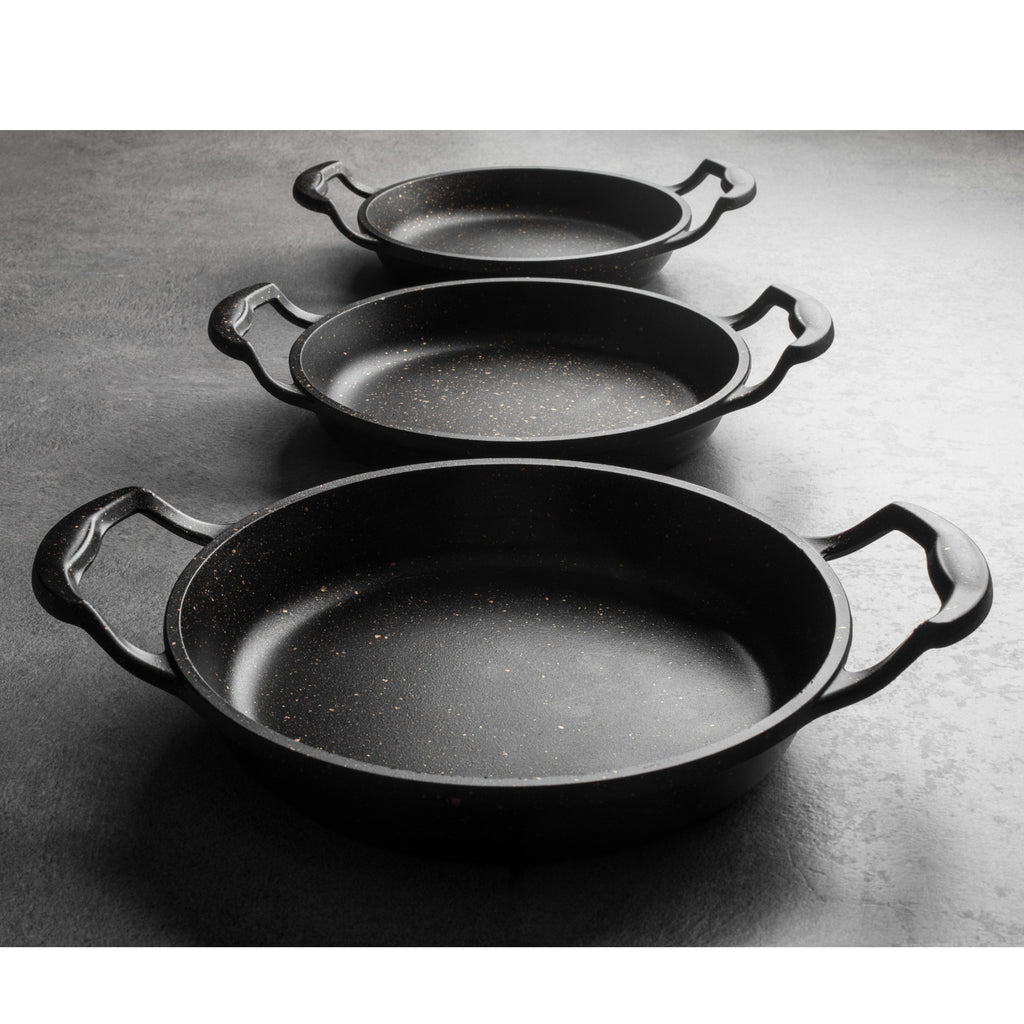 3-Piece Granite Non-Stick Frying Pan Set | Induction, Oven & Dishwasher Safe Cookware