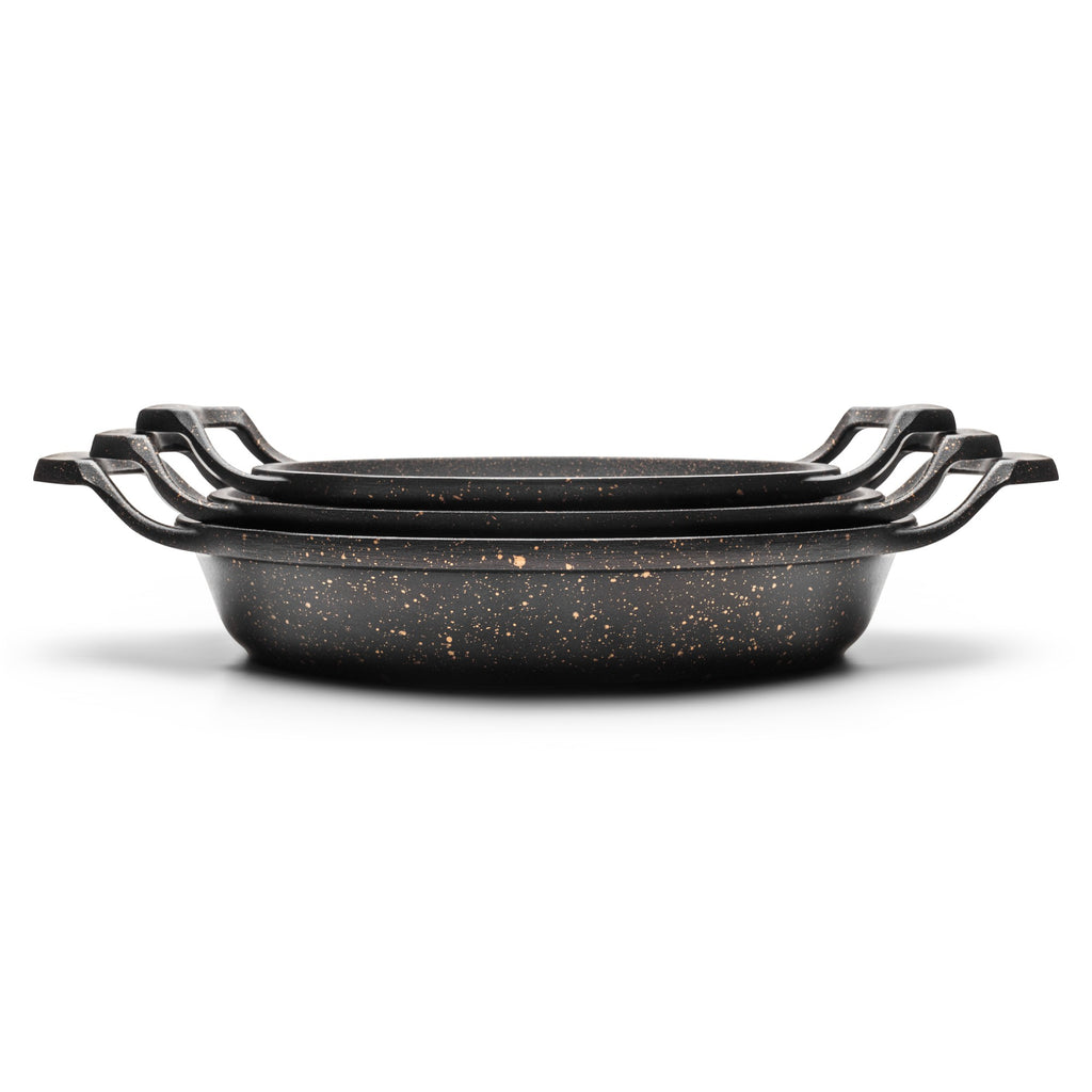 3-Piece Granite Non-Stick Frying Pan Set | Induction, Oven & Dishwasher Safe Cookware