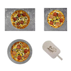 Pizza Baking Stone with Wooden Peel – Multi-Purpose Lava Stone for Oven & BBQ