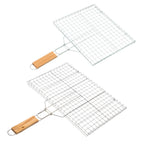 Stainless Steel Portable BBQ Grill Basket – Foldable Mesh with Easy-Grip Handle