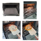 Pizza Baking Stone with Wooden Peel – Multi-Purpose Lava Stone for Oven & BBQ