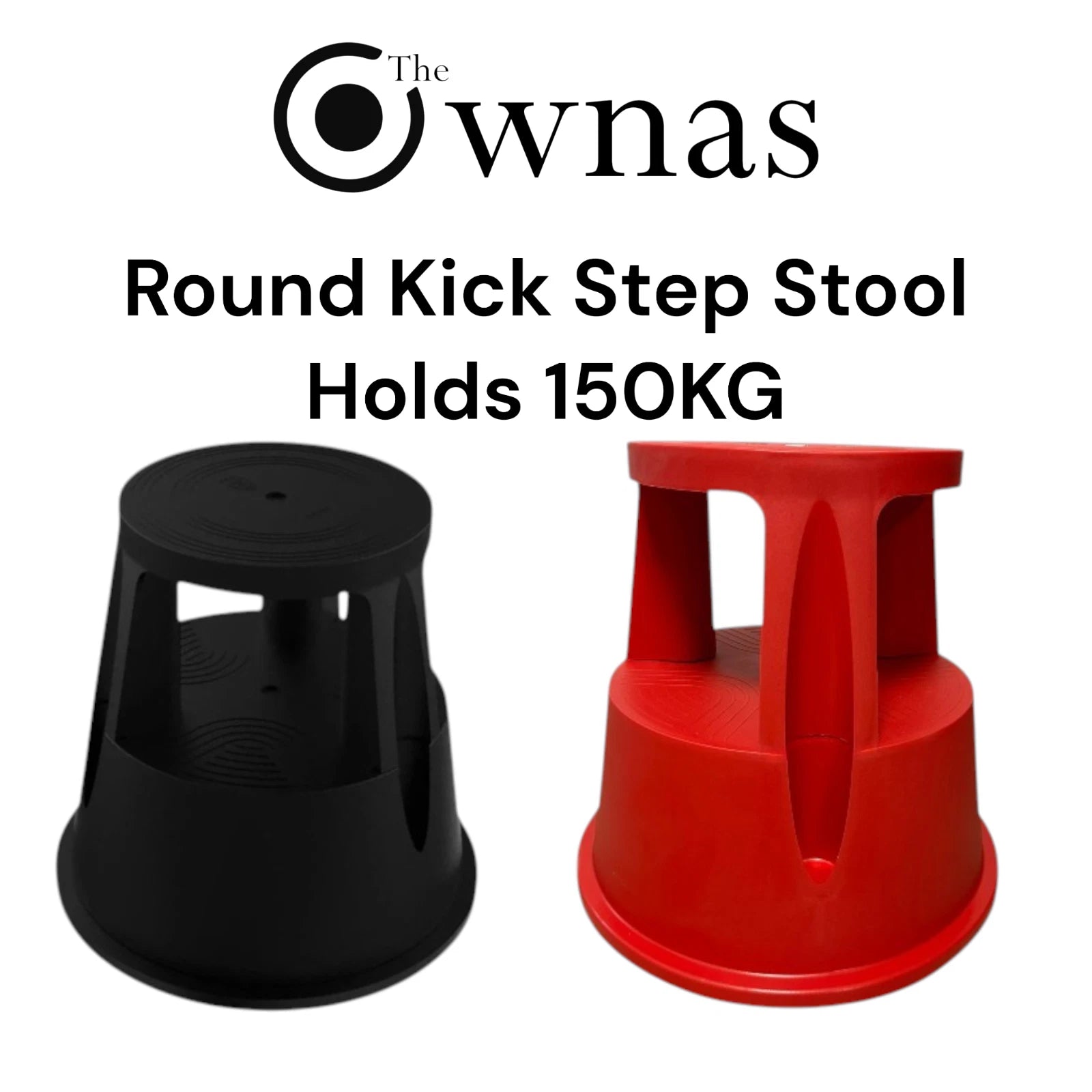 Kick Step Stool with Wheels - Rolling Step with Retractable Casters for Home & Office, 150KG Capacity