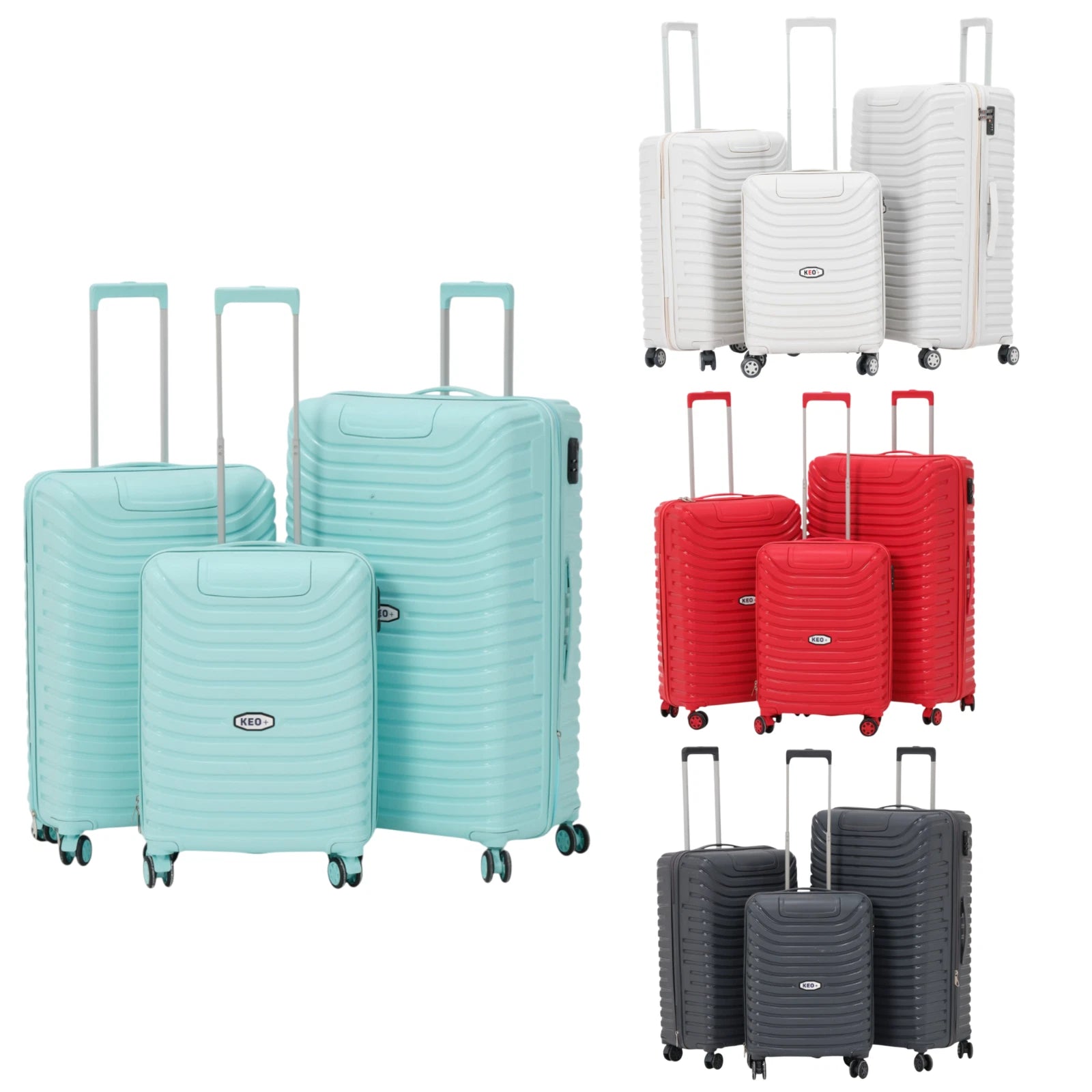 3-Piece Travel Luggage Set – Durable Hardshell Suitcases with Spinner Wheels & Lock