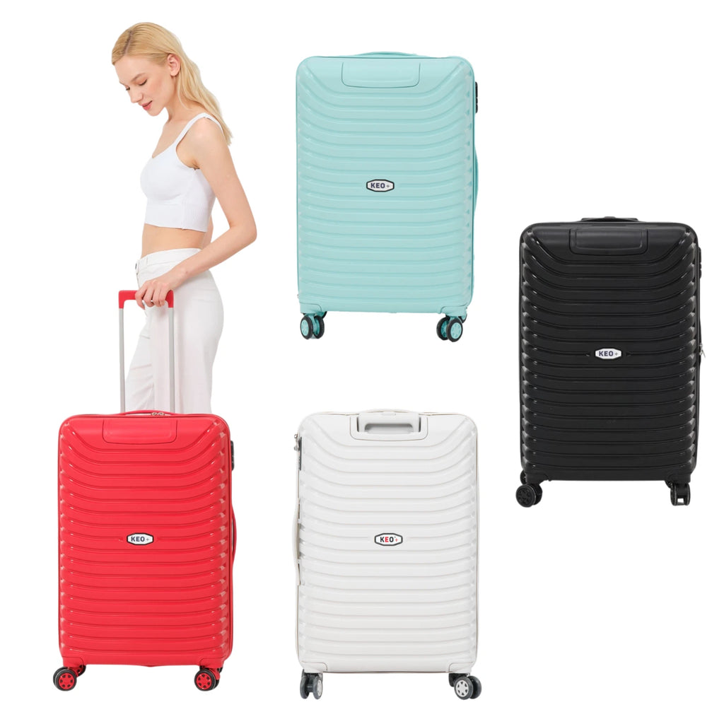 24” Medium Hardshell Luggage – Lightweight Polypropylene Suitcase with 4 Spinner Wheels & Lock