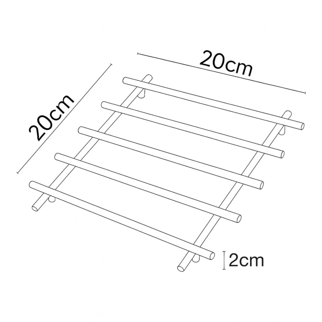 2-Piece Metal Black Trivet Set – 20×20 cm Heat-Resistant Worktop Protectors