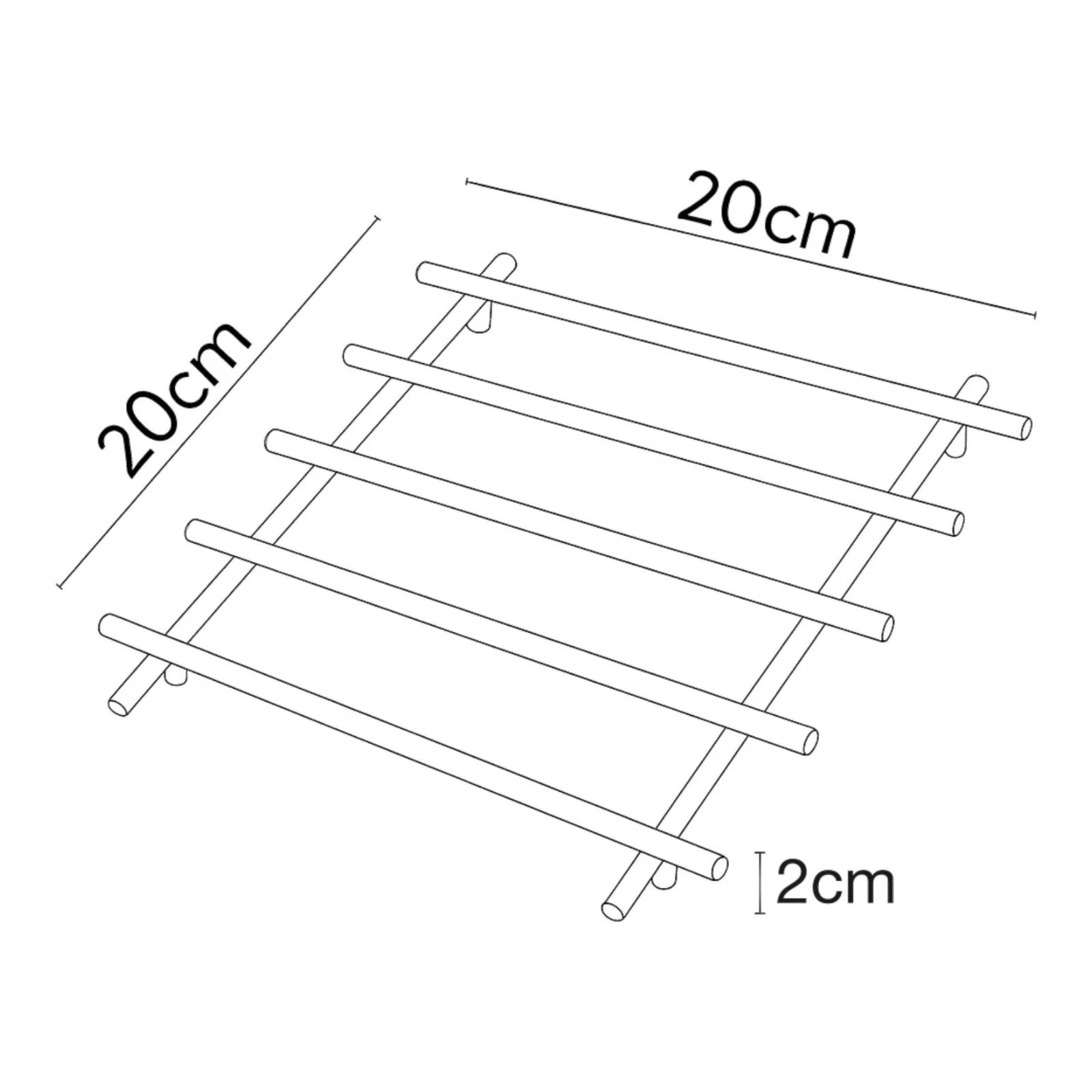 2-Piece Metal Black Trivet Set – 20×20 cm Heat-Resistant Worktop Protectors