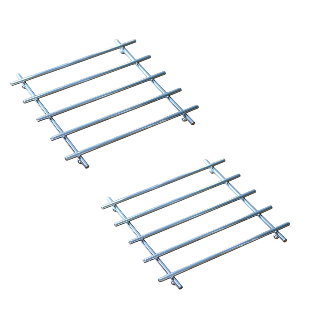 2-Piece Chrome Metal Trivet Set – Heat-Resistant Coasters for Hot Cookware