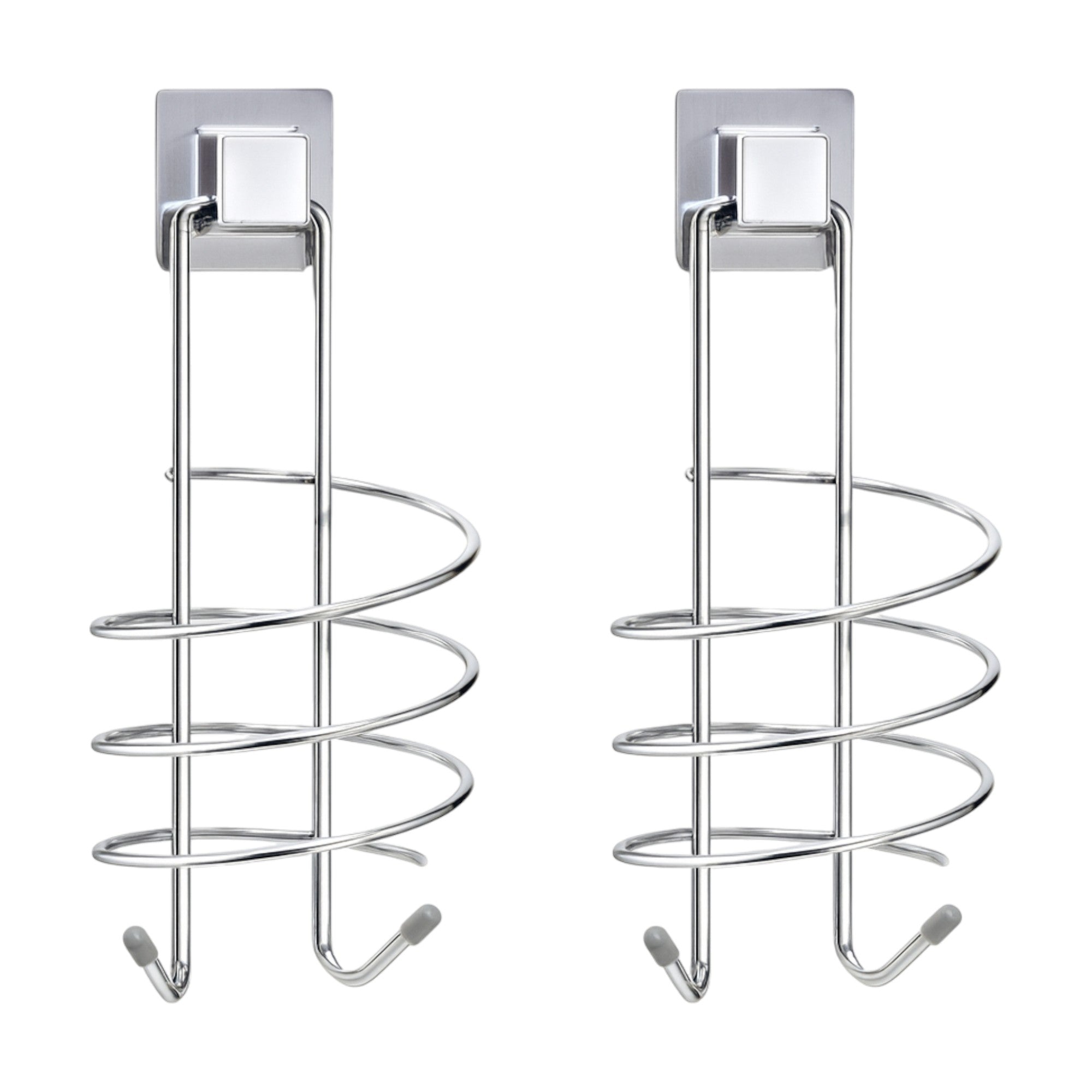 Wall-Mounted Hair Dryer Holder – Spiral Rack with Adhesive, No Drilling Needed