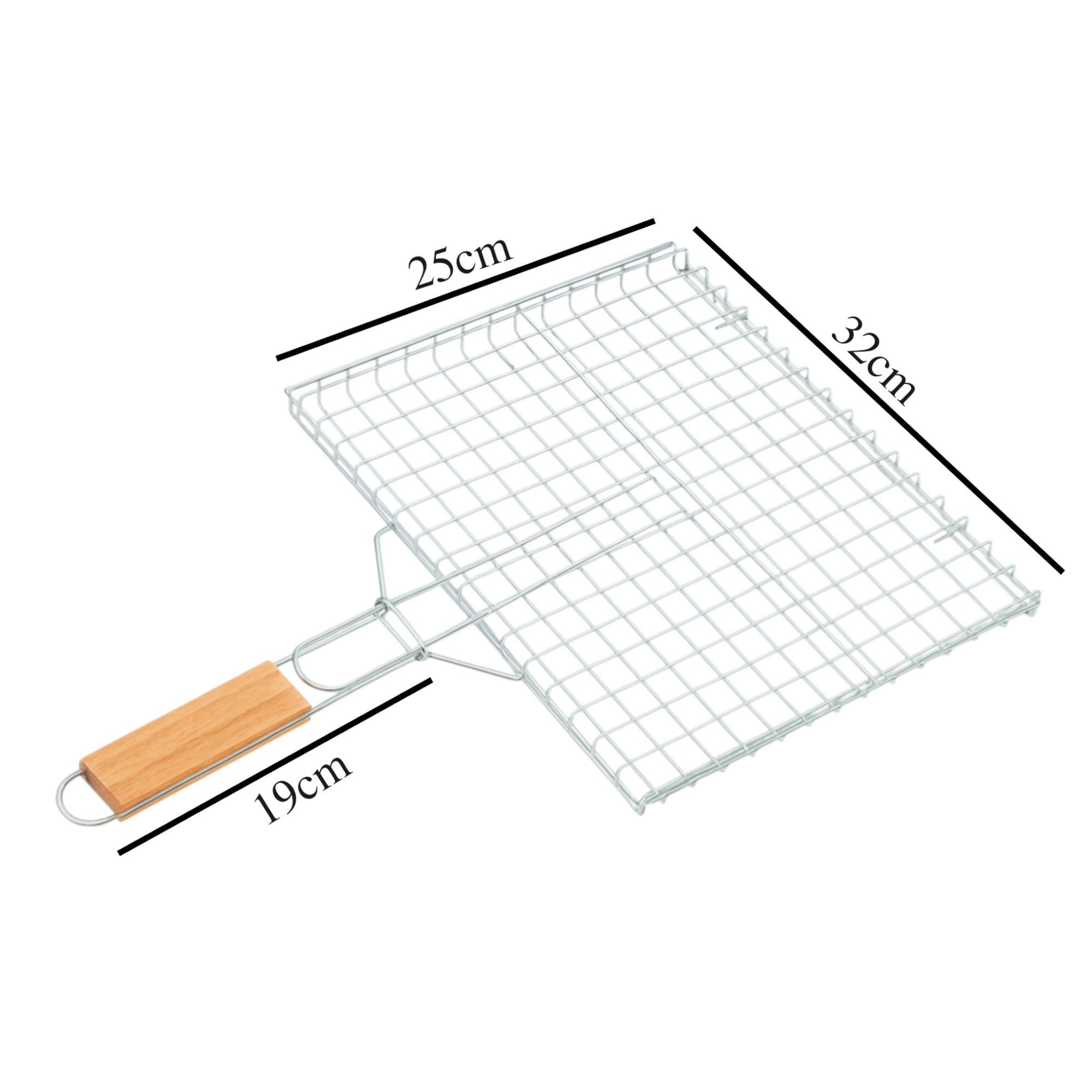 Stainless Steel Portable BBQ Grill Basket – Foldable Mesh with Easy-Grip Handle