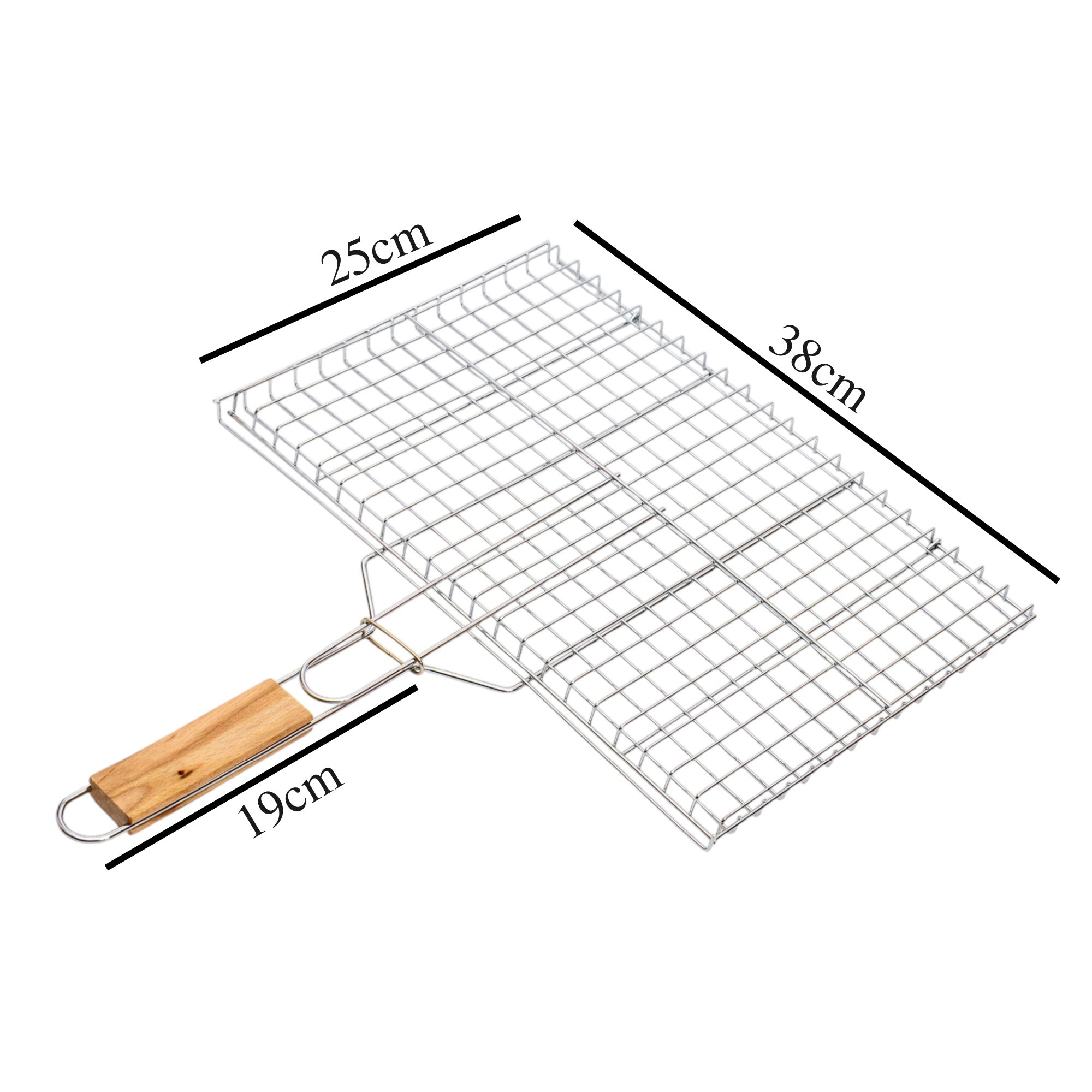 Stainless Steel Portable BBQ Grill Basket – Foldable Mesh with Easy-Grip Handle