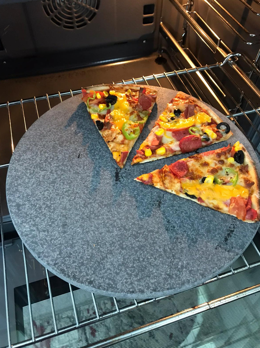 Pizza Baking Stone with Wooden Peel – Multi-Purpose Lava Stone for Oven & BBQ