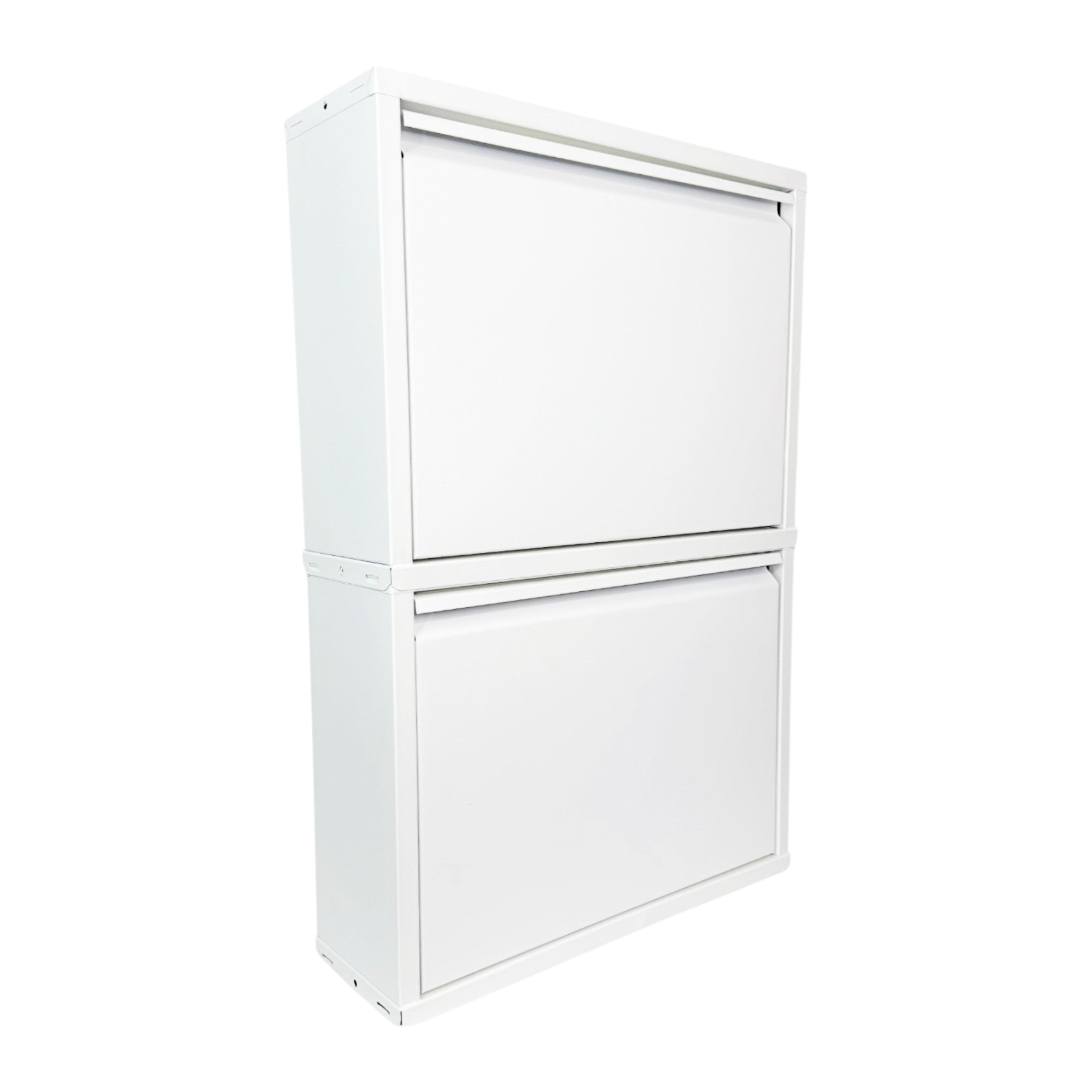 Slimline Metal Shoe Cabinet White – Modern, Space-Saving Storage Solution
