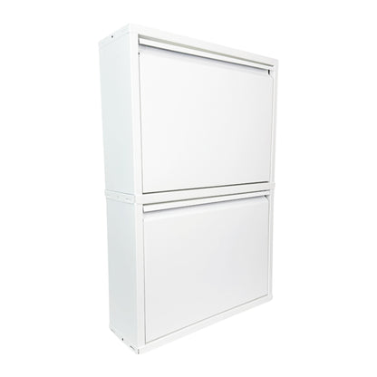 Slimline Metal Shoe Cabinet White – Modern, Space-Saving Storage Solution